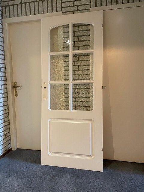 Houten deuren met glas, Ophalen, Gebruikt, 80 tot 100 cm, Binnendeur