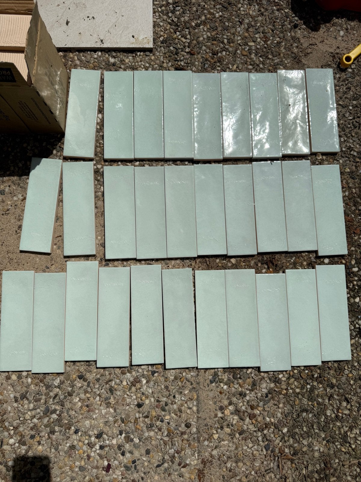 Handvorm wandtegel 6,5x20 mint soft glans 1.16m2, Ophalen, Nieuw, Minder dan 20 cm, 20 tot 40 cm