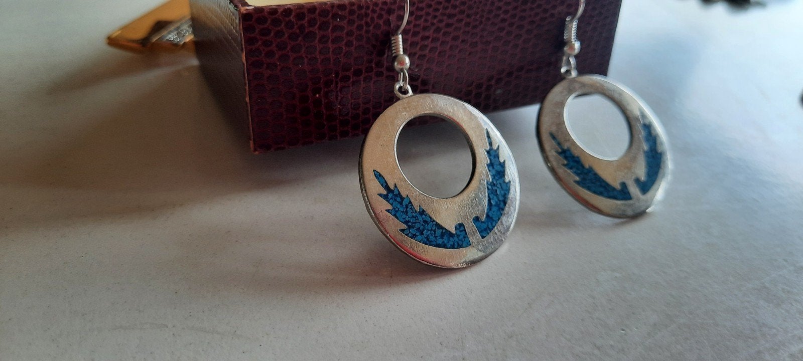 Vintage oorbellen Navajo Mexico., Ophalen of Verzenden, Overige materialen, Met edelsteen