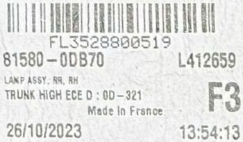 Toyota Yaris Cross LED rechter achterlicht rechts 815800DB70, Info@toyota.co.jp, Gebruikt, Toyota Motor Corporation, Toyota