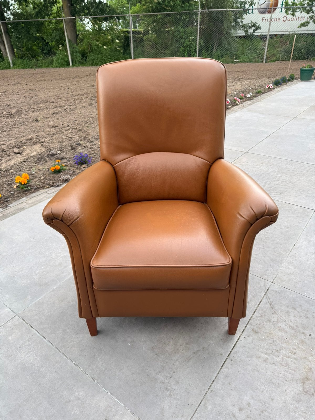 Leren fauteuil, Ophalen of Verzenden, Gebruikt, 75 tot 100 cm, 50 tot 75 cm