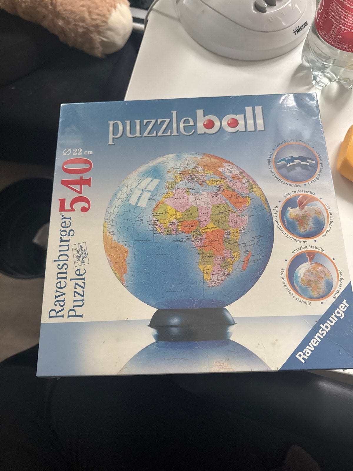 Ravensburger Puzzleball Wereldbol 540 stukjes, Ophalen of Verzenden, 500 t/m 1500 stukjes, Zo goed als nieuw, Rubik's of 3D-puzzel