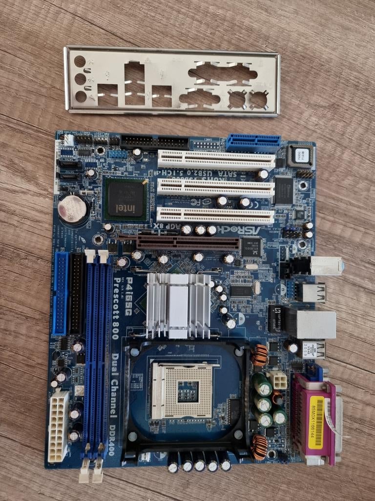 ASRock P4i65G Socket 478 Moederbord Prescott 800, Gebruikt, Socket 478, Ophalen of Verzenden, DDR