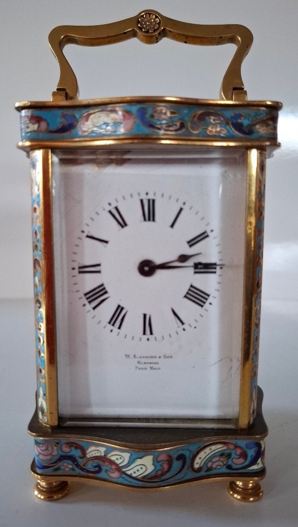 Prachtig geëmailleerd reisklokje rond 1900, Ophalen of Verzenden