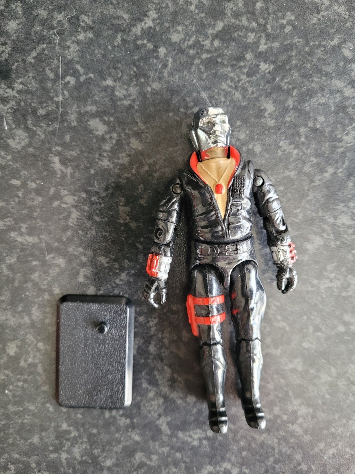 Vintage G.I. Joe Cobra DESTRO Actiefiguur met standaard, Ophalen of Verzenden, Gebruikt