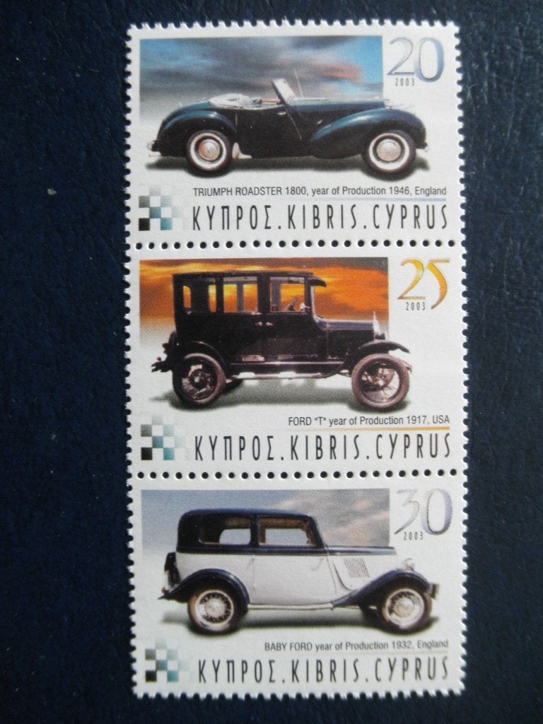 Postzegels auto's Cyprus 2003 - cw. 4,00 postfris., Ophalen of Verzenden, Postfris, Auto's
