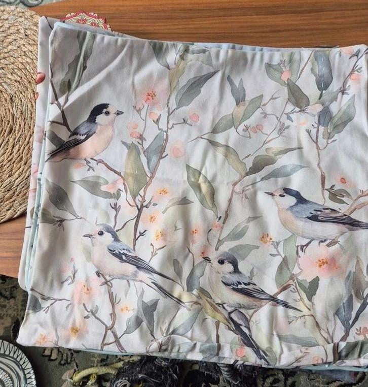 10 kussenhoezen met vogelprint - Japans. Nieuw, Verzenden, Nieuw, Overige kleuren, Vierkant