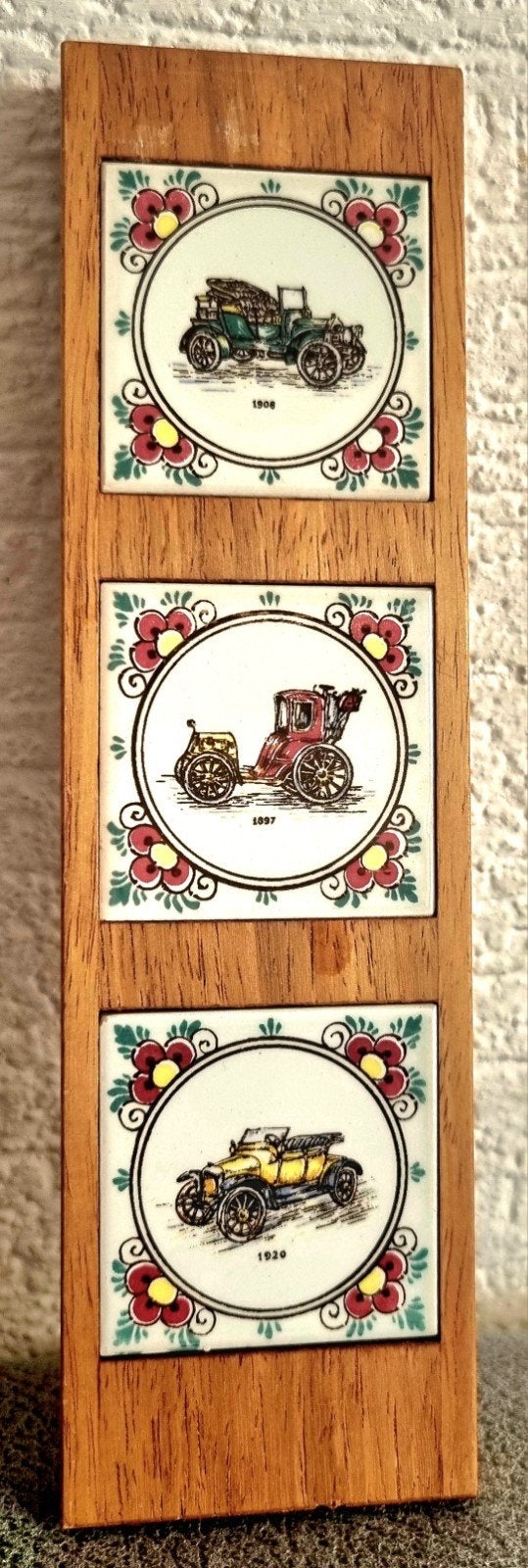 Vintage tegeltjes oldtimers, Verzenden, Gebruikt