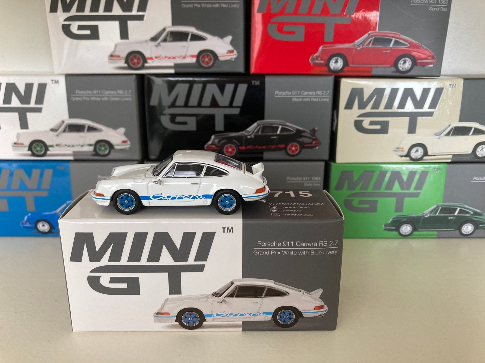 Mini GT Porsche 911 Carrera RS 2.7, Ophalen of Verzenden, Zo goed als nieuw, Auto