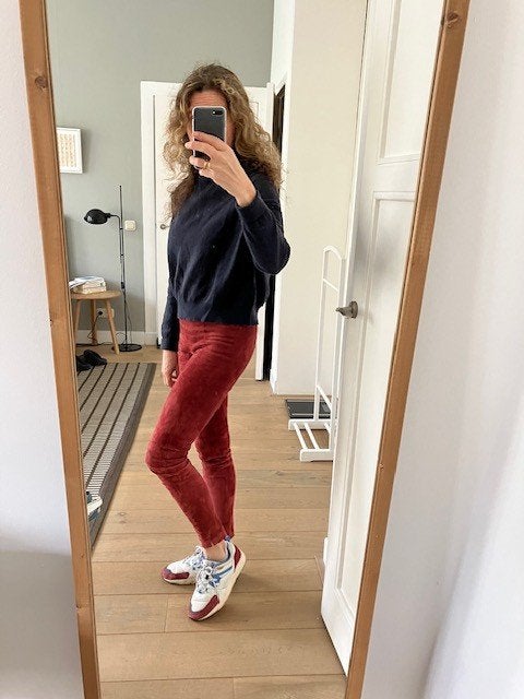Forte forte bordeaux rode suede broek / legging mt 36, Ophalen of Verzenden, Zo goed als nieuw, Maat 36 (S), Lang