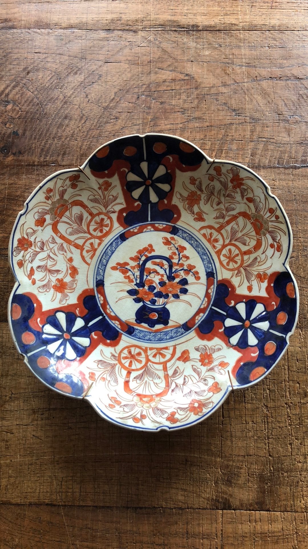 Antiek Japans Imari Porseleinen Schotel - Bloemmotief, Antiek en Kunst, Ophalen of Verzenden