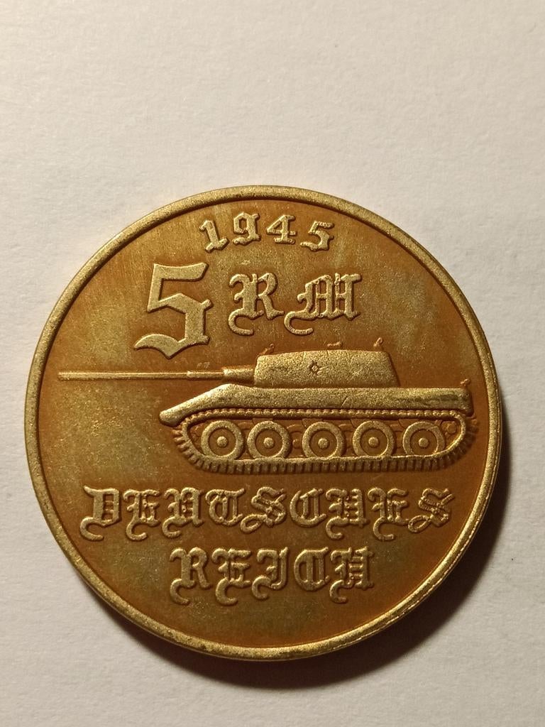 Vijf reichsmark 1945 Adolf Hitler, Ophalen of Verzenden, Duitsland