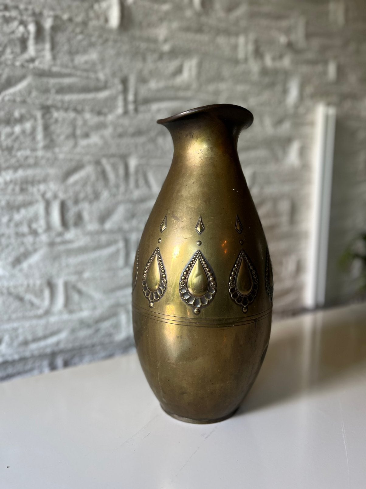 Vintage Daalderdop Vaas met Druppelmotief, Ophalen