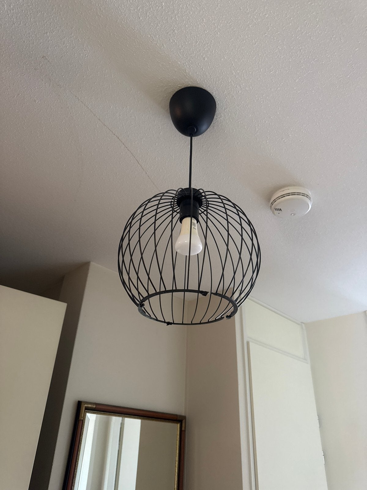 Zwarte draadlamp - Plafondlamp - Hanglamp, Huis en Inrichting, Eu, Gebruikt, Eu, Metaal