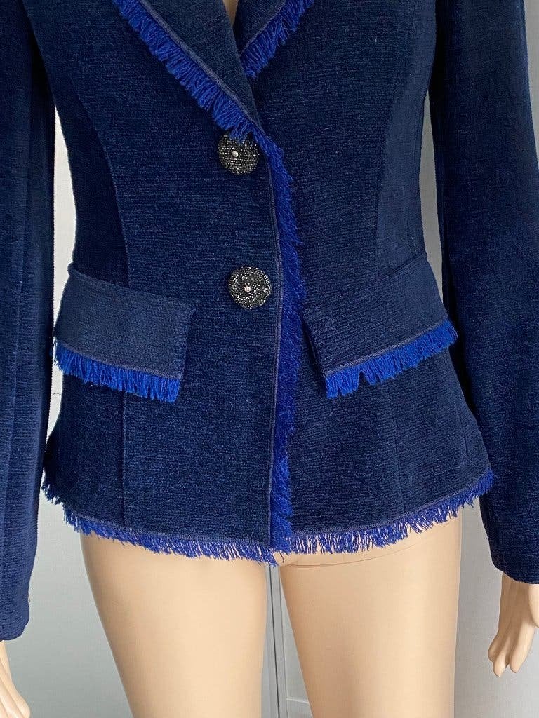 K294 Airfield maat 36=S jasje fluweel blazer colbert blauw, Blauw, Ophalen of Verzenden, Zo goed als nieuw, Jasje