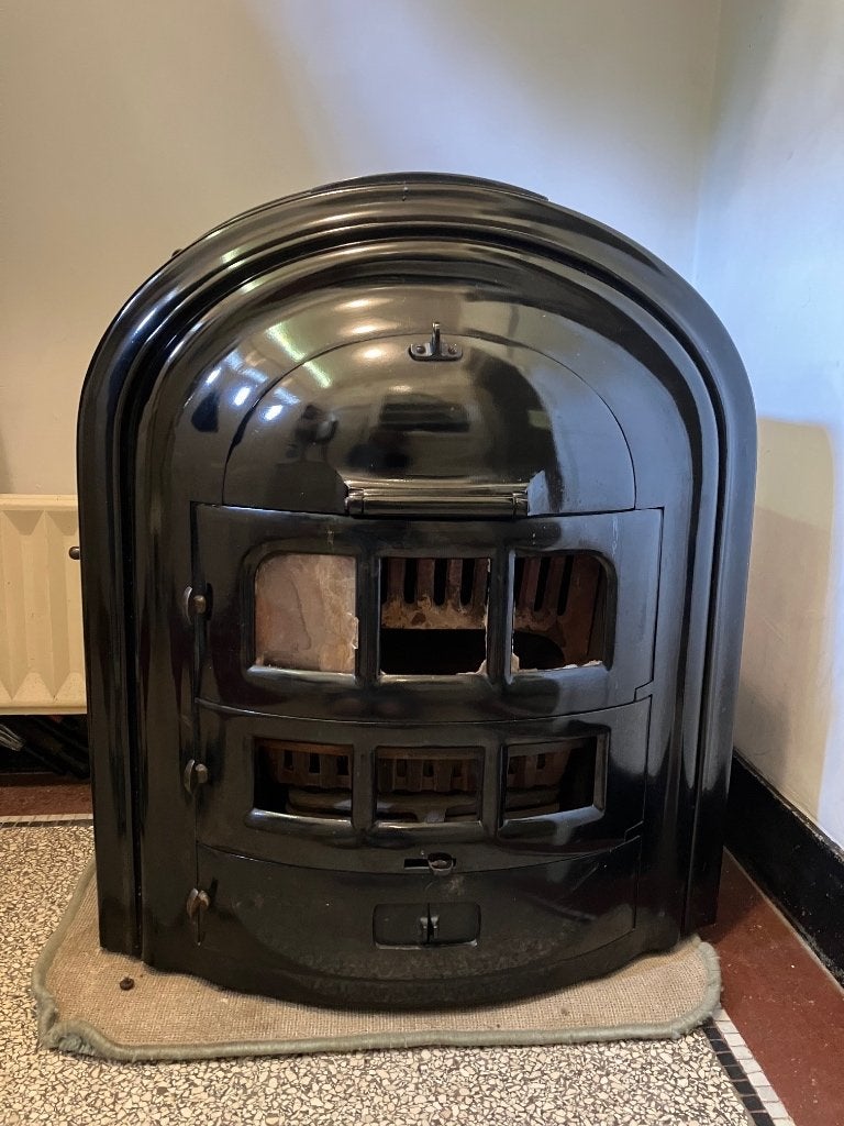 Oude kolenkachel Faber 345/Allesbrander, Ophalen, Gebruikt, Houtkachel, Vrijstaand