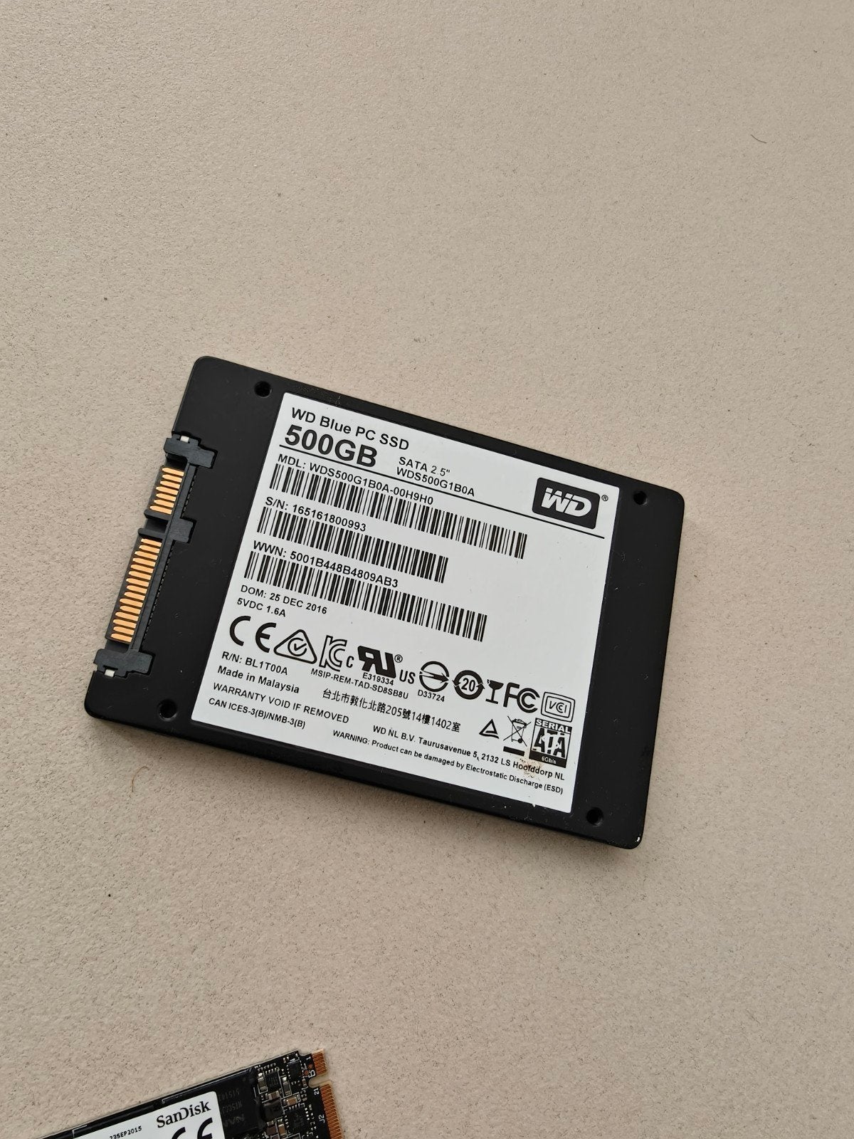 Western Digital SSD 500GB Sata 2.5 BIJNA NIEUW, Computers en Software, Harde schijven, Ophalen of Verzenden, Zo goed als nieuw