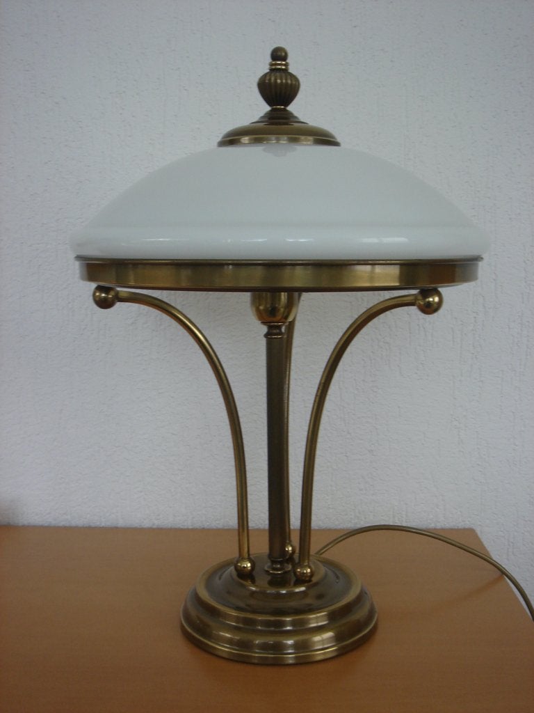 Mooie schemerlamp met Opaal Glazen Kap, Ophalen, Gebruikt, Glas, 50 tot 75 cm