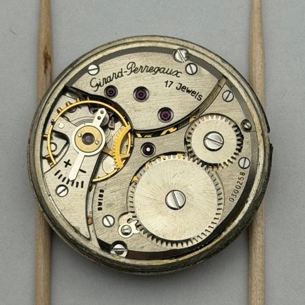 Girard-Perregaux handopwindbaar vintage uurwerk, Sieraden, Tassen en Uiterlijk, Horloges | Antiek, Overige merken, Staal, Polshorloge
