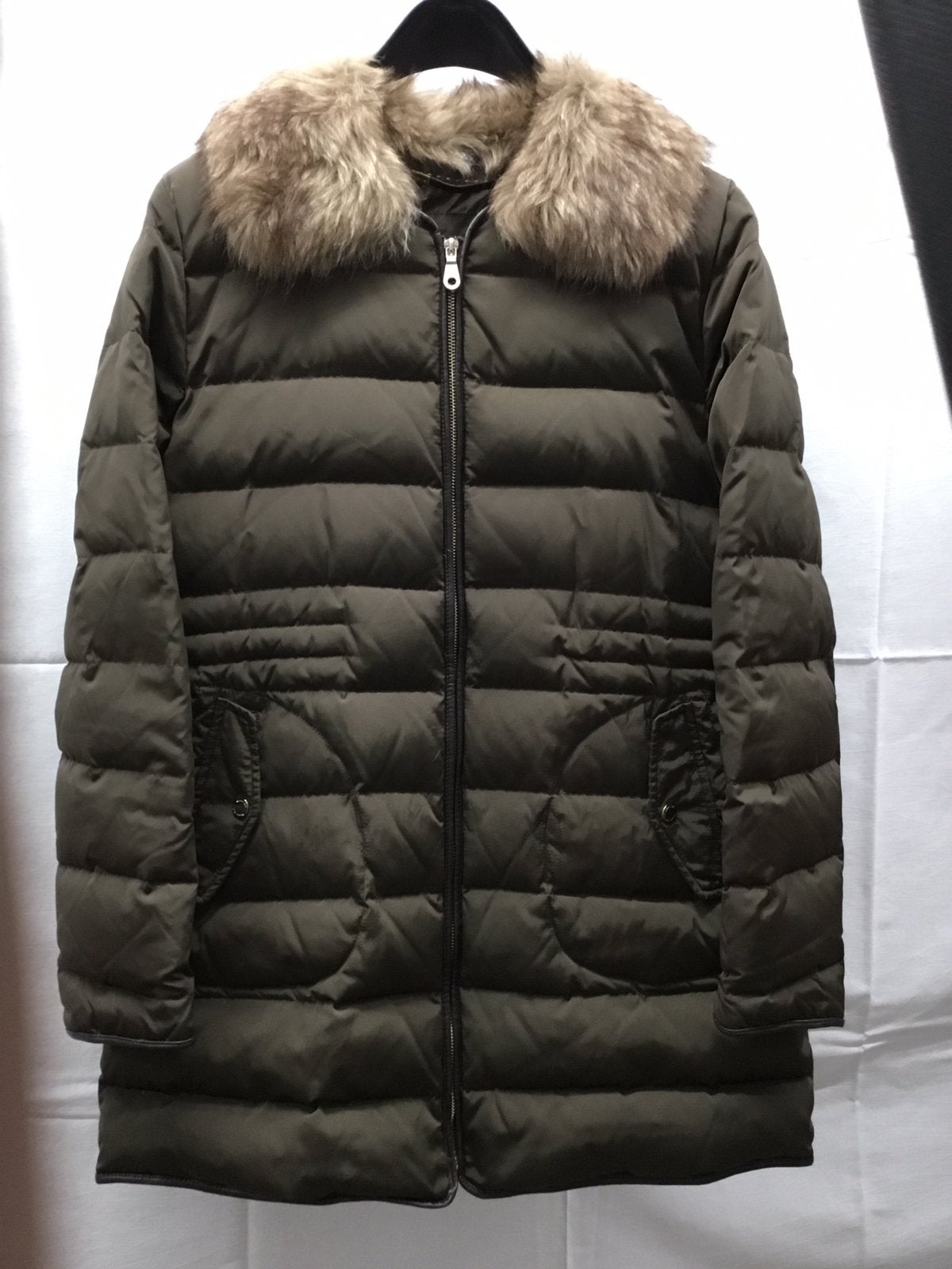 Mooie stoffen dames jas bruin groen 42 xl €19., Kleding | Dames, Ophalen, Gedragen, Maat 42/44 (L), Bruin