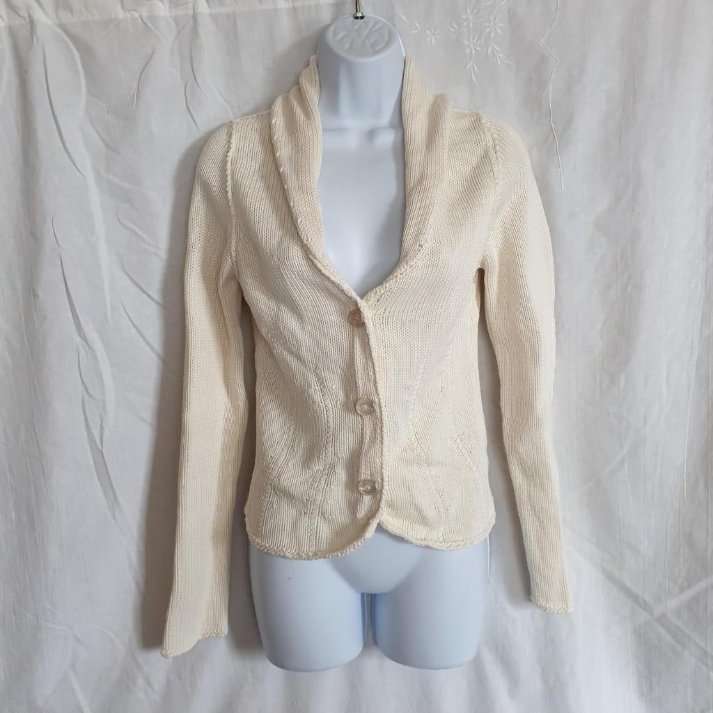 Leuk creme kleurig katoenen gebreid vest mt 36 merk Tandem, Kleding | Dames, ., Beige, Ophalen of Verzenden, Zo goed als nieuw