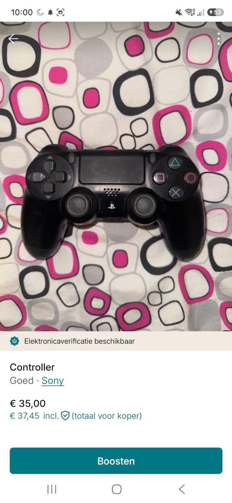 Sony PlayStation 4 Controller - Zwart, Ophalen of Verzenden, Gebruikt, Controller, PlayStation 4