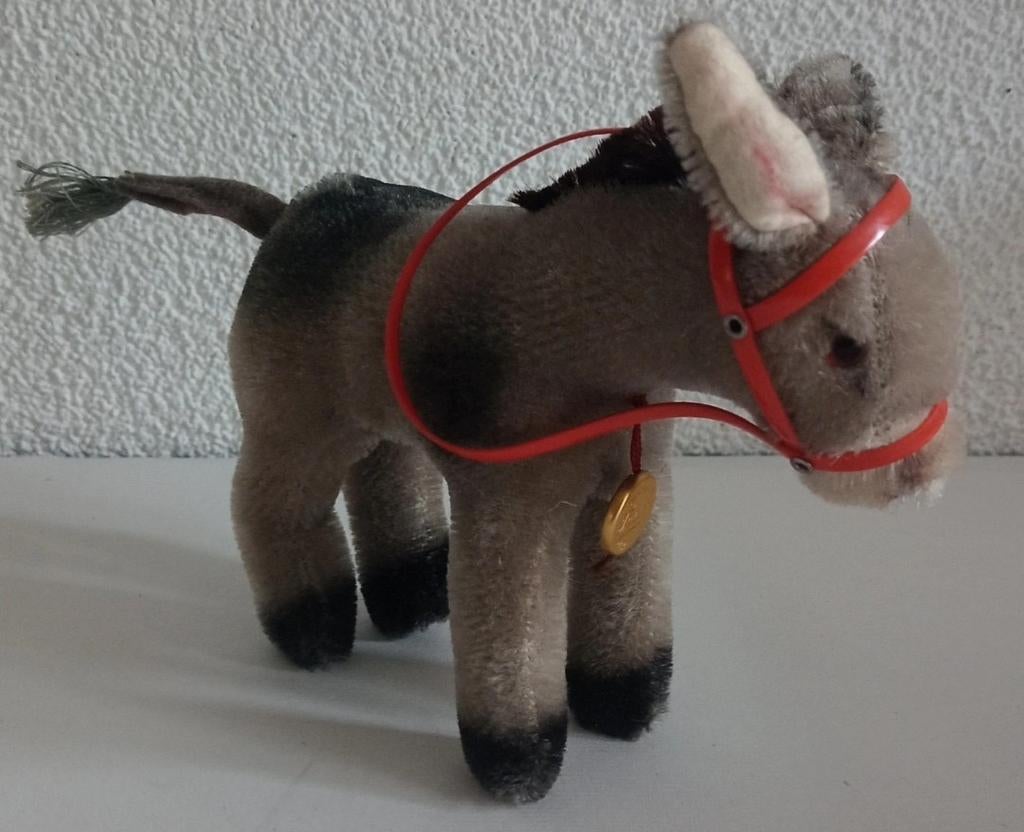 Vintage Hermann Teddy Ezel, compleet met Hoofdstel, Ophalen of Verzenden