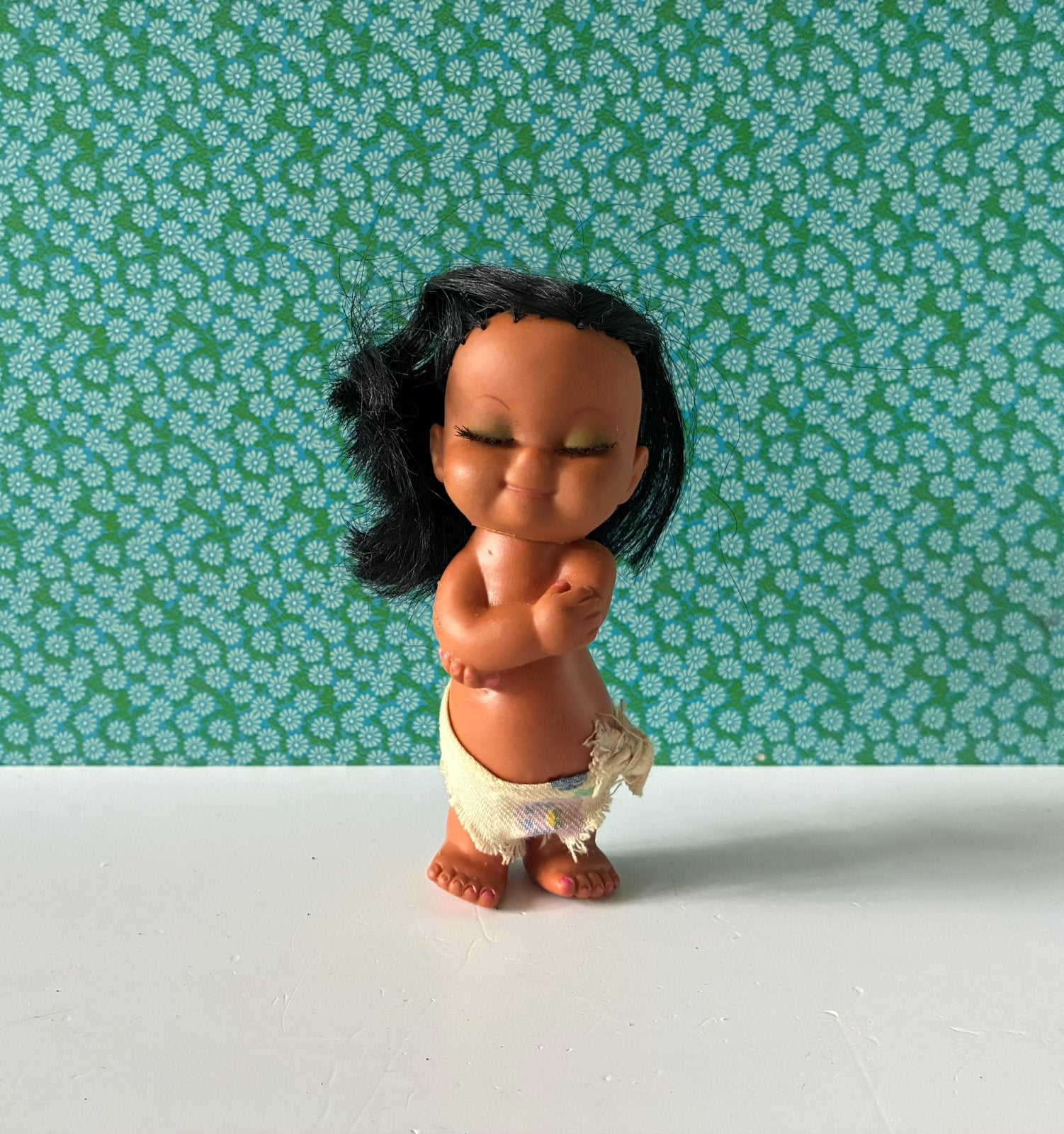 Vintage 70’s emotie popje Hong Kong, Gebruikt, Ophalen of Verzenden, Nvt, Pop