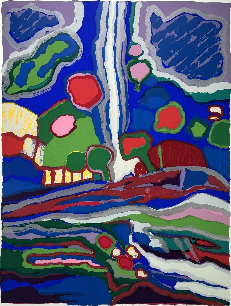 1341. Zeefdruk, Frank Rosen – "Land van Maas en Waal", 1995, Antiek en Kunst, Kunst | Litho's en Zeefdrukken, Ophalen