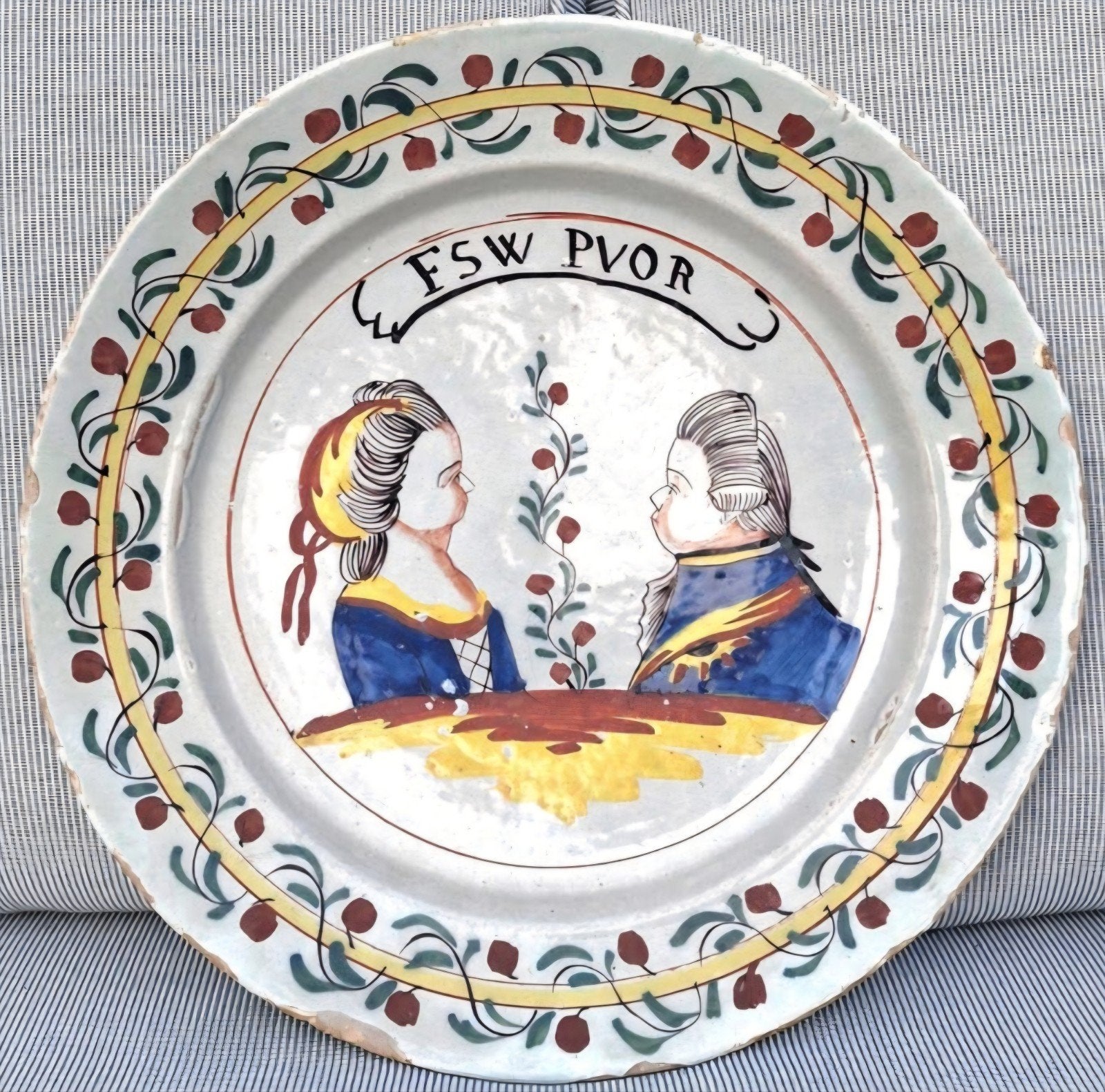 Antiek - delftse schotel - 18e eeuw - Willem V - RRR !, Ophalen of Verzenden