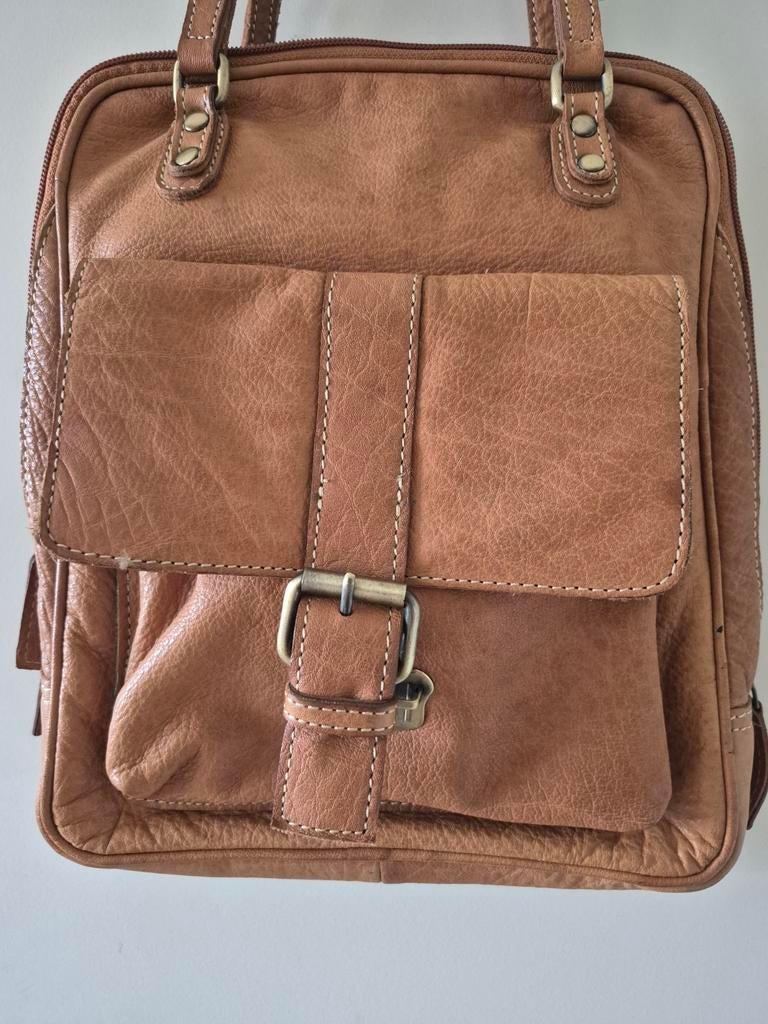 Leren micmac rugtas/schoudertas, Ophalen of Verzenden, Zo goed als nieuw, Overige merken, Minder dan 30 cm