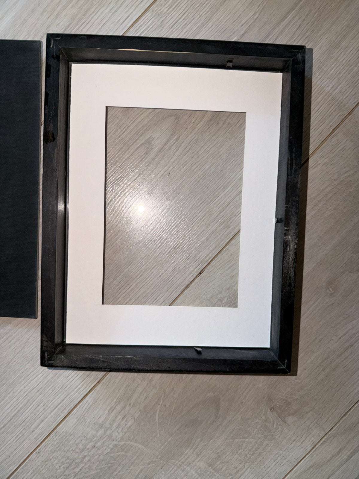 Zwarte fotolijst met passe-partout, 20x30 cm zgan, Huis en Inrichting, Woonaccessoires | Lijsten, Zo goed als nieuw, Fotolijst