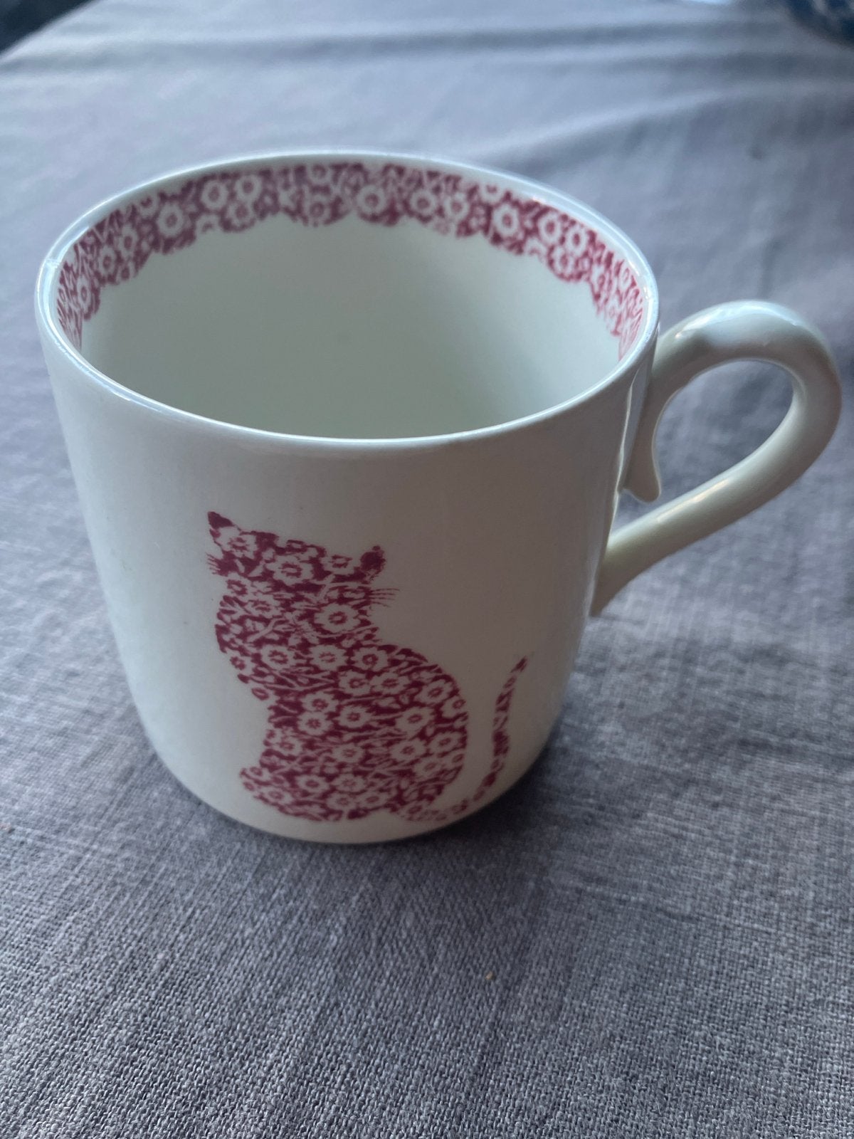 Burleigh Calico Cat kopje, Staffordshire England, Overige merken, Keramiek, Vintage, Zo goed als nieuw