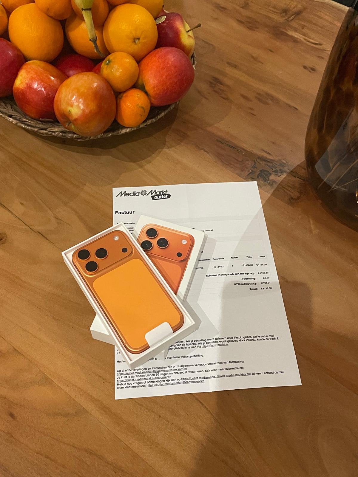 iPhone 17 Pro 256 GB Oranje Nieuwstaat, Telecommunicatie, Ophalen of Verzenden, Zo goed als nieuw, 256 GB, IPhone 17 Pro