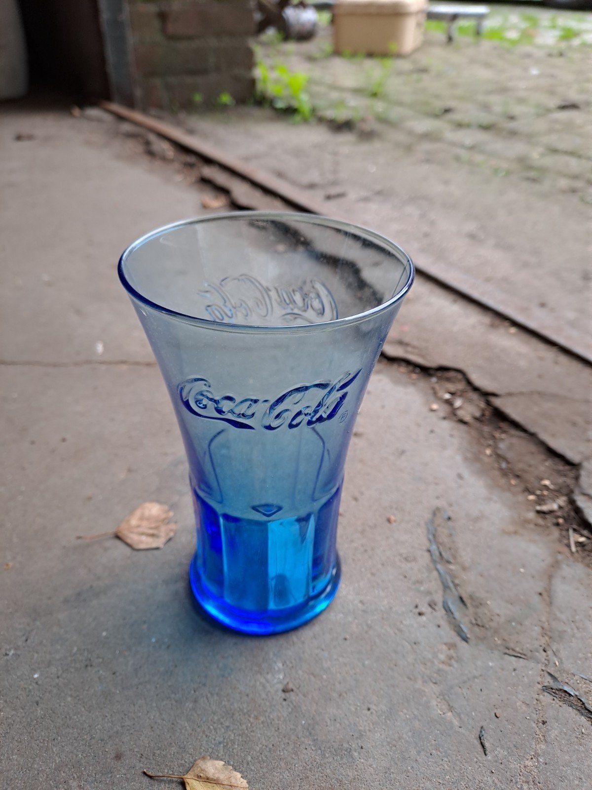 Vintage Coca-Cola Glas - Blauw, Ophalen of Verzenden
