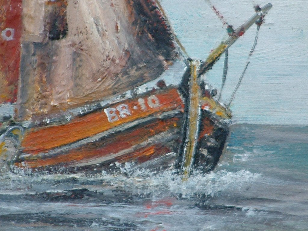 oude visserij op de zeil Jac Caljouw Arnemuiden, Maritiem / water, Doek, Ophalen of Verzenden, Gesigneerd