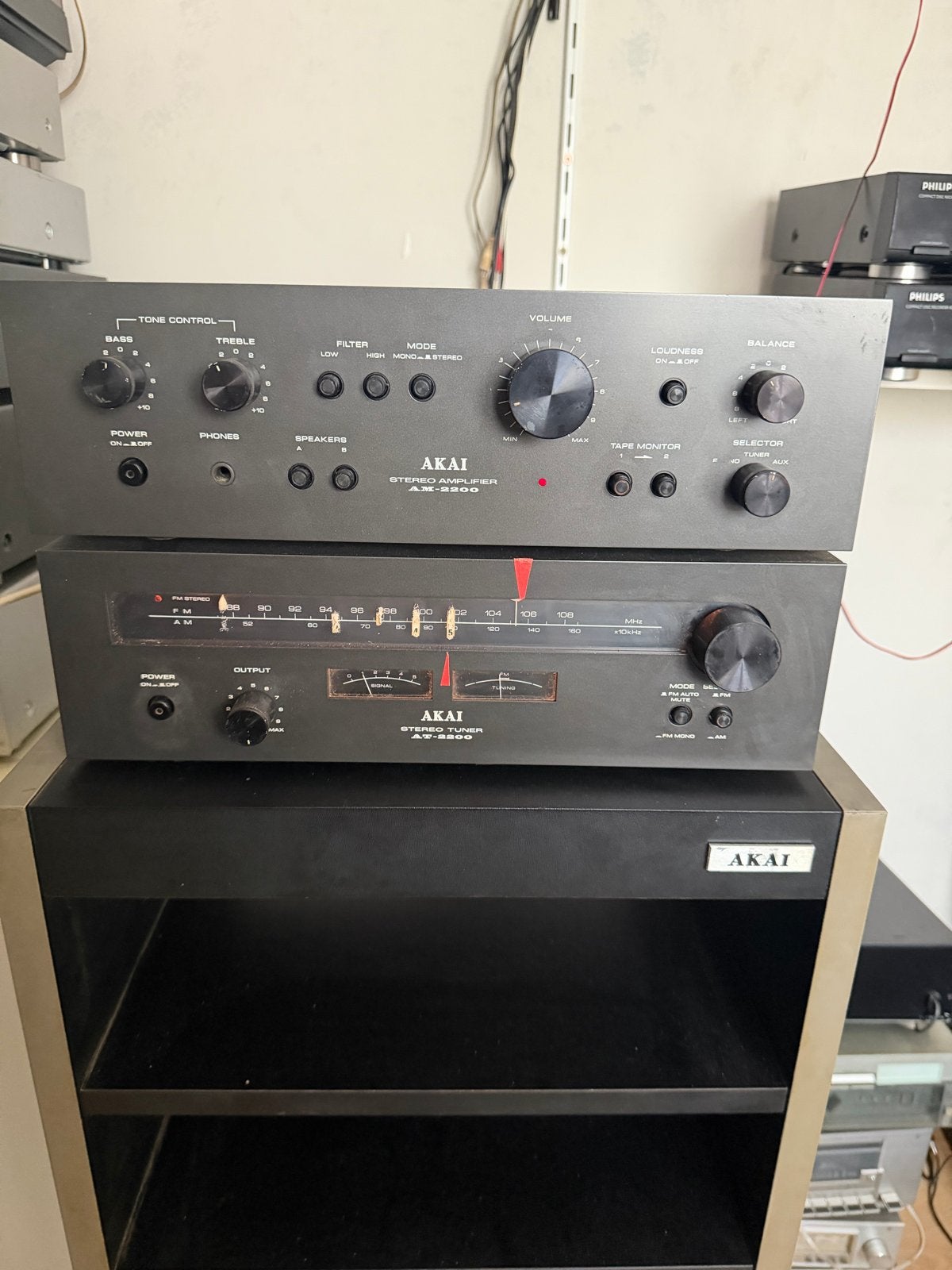 Akai AM-2200 Versterker & AT-2200 Tuner - Vintage Set, Gebruikt, Tuner of Radio, Akai, Losse componenten
