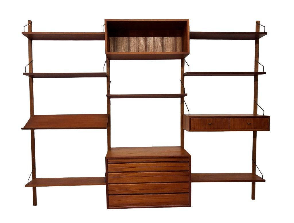 Vintage Poul Cadovius Royal System wandsysteem wallunit, Ophalen, Gebruikt, Met deur(en), Teakhout