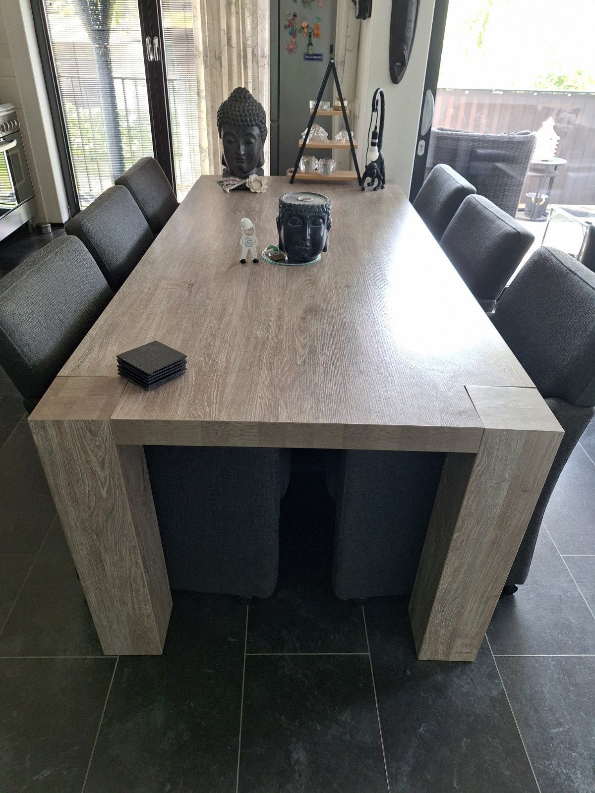 Mooi eethoek met 6 stoelen., Ophalen, Zo goed als nieuw, 6 tot 8 stoelen