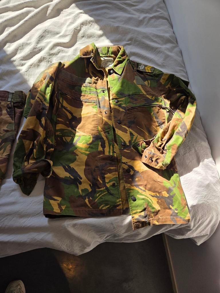 Vintage Camouflage Militair Uniform Set - Jas & Broek, Onbekend, Overige maten, Ophalen of Verzenden, Gedragen