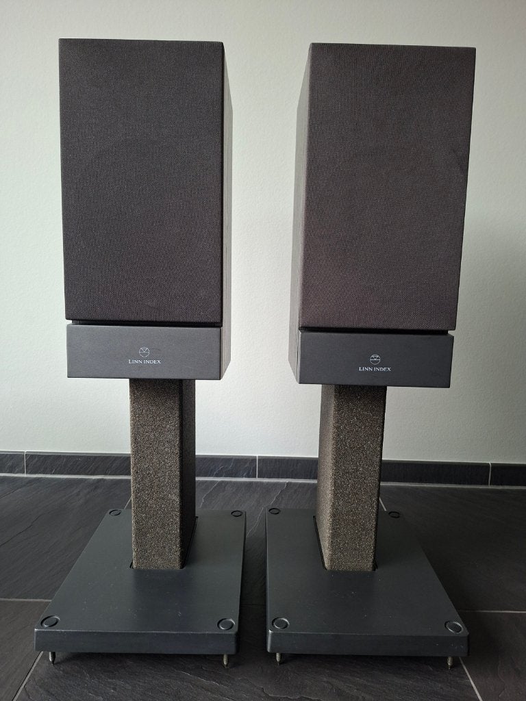 Linn Index met Stands, Stereo speakers, Gebruikt, Inclusief standaarden, Minder dan 60 watt