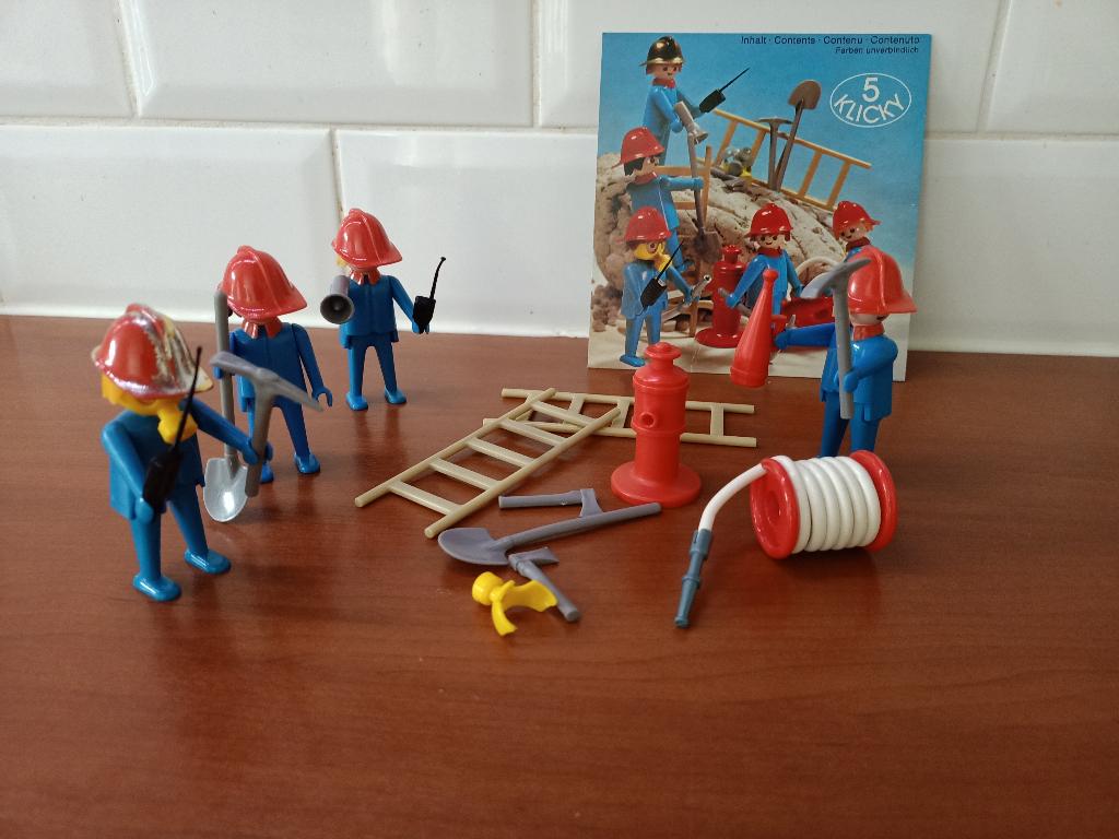 Vintage Playmobil 3234 Brandweer set - system klicky, Ophalen, Gebruikt