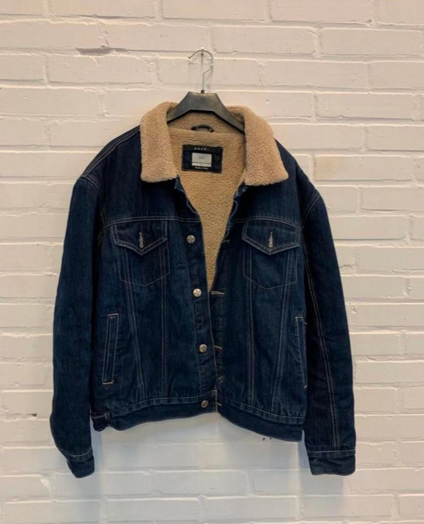 Jas mooie vintage Kusbi spijkerjack spijkerjas met bontkraag, Ophalen of Verzenden