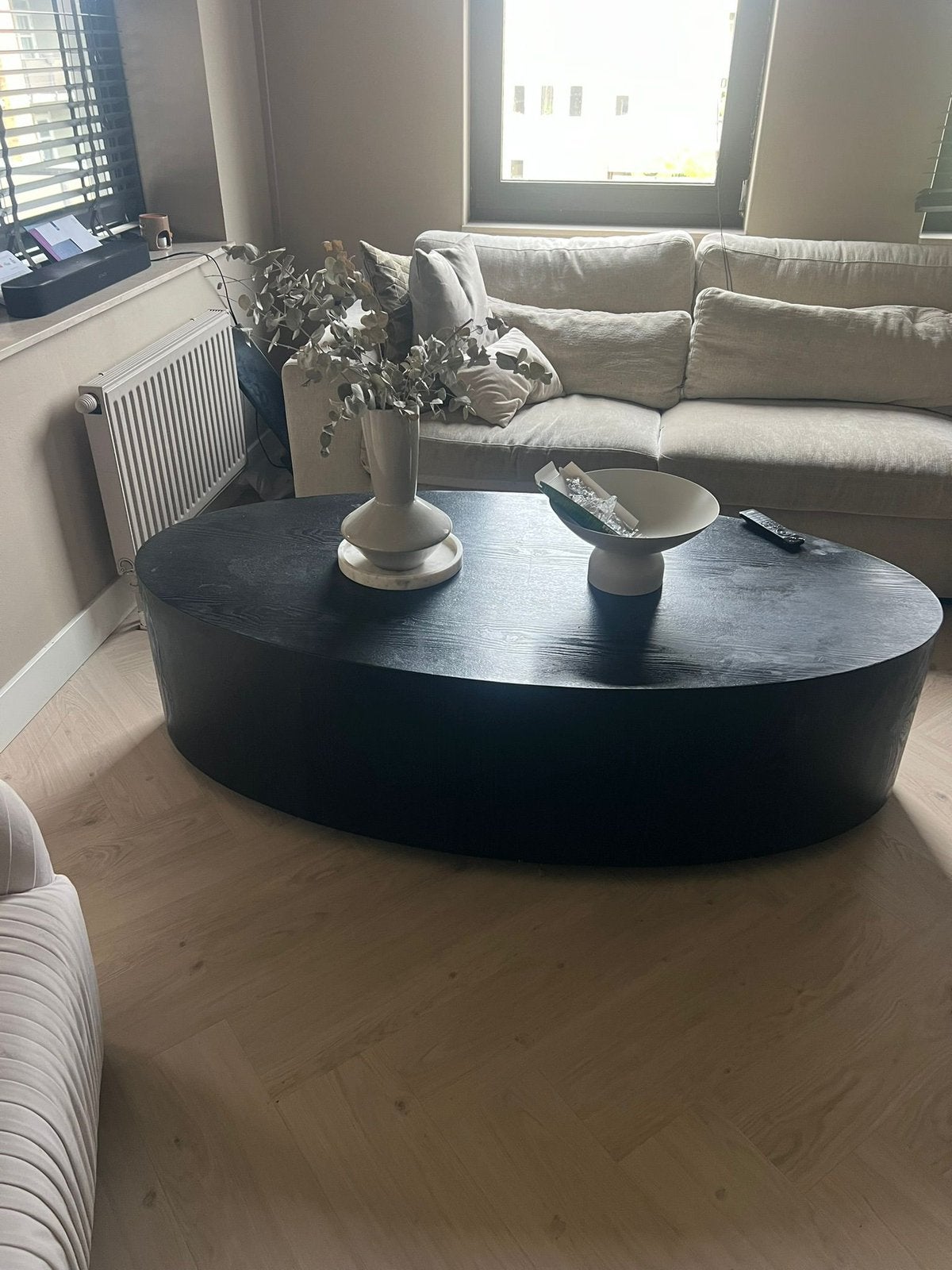 Ovale salon tafel, Huis en Inrichting, Tafels | Salontafels, 100 tot 150 cm, Minder dan 50 cm, Ovaal, 50 tot 100 cm