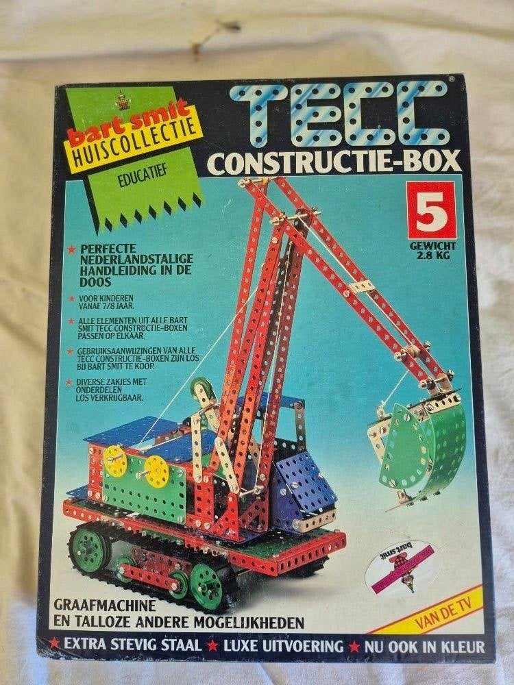 Tecc constructie box. nr. 5. Van metaal. Graafmachine, Ophalen, Gebruikt, Bouwen