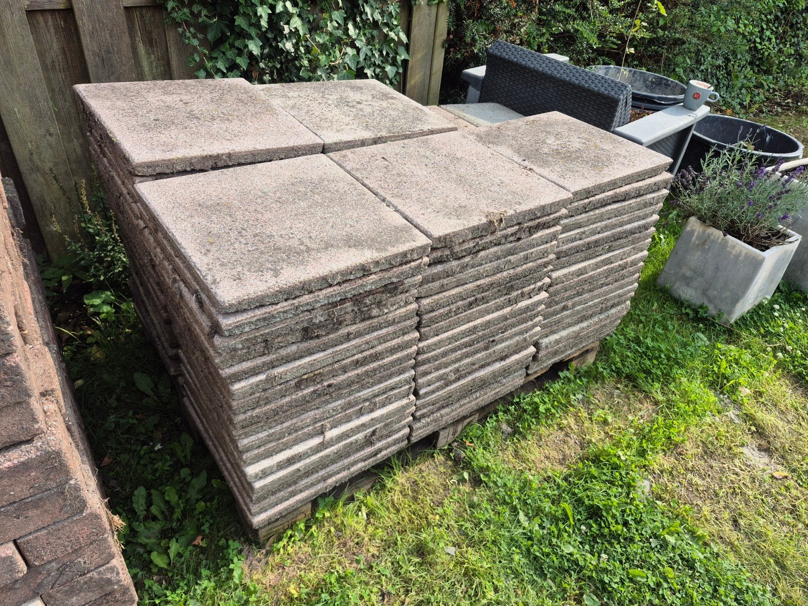 Terrastegels van beton, 40x40 cm, Tuin en Terras, Ophalen, Gebruikt, 10 m² of meer, Beton