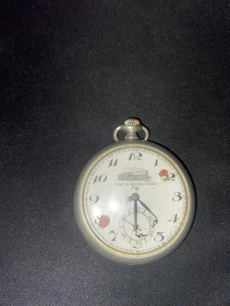 Antiek Zakhorloge 'Post & Spoor Anker' - Zilverkleurig, Sieraden, Tassen en Uiterlijk, Horloges | Antiek, Overige materialen, Zakhorloge