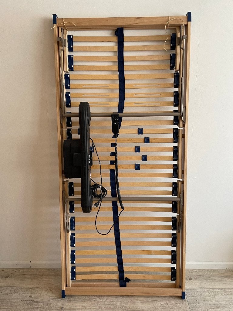 Elektrisch verstelbare lattenbodem, Ophalen, Gebruikt, 90 cm, Eenpersoons