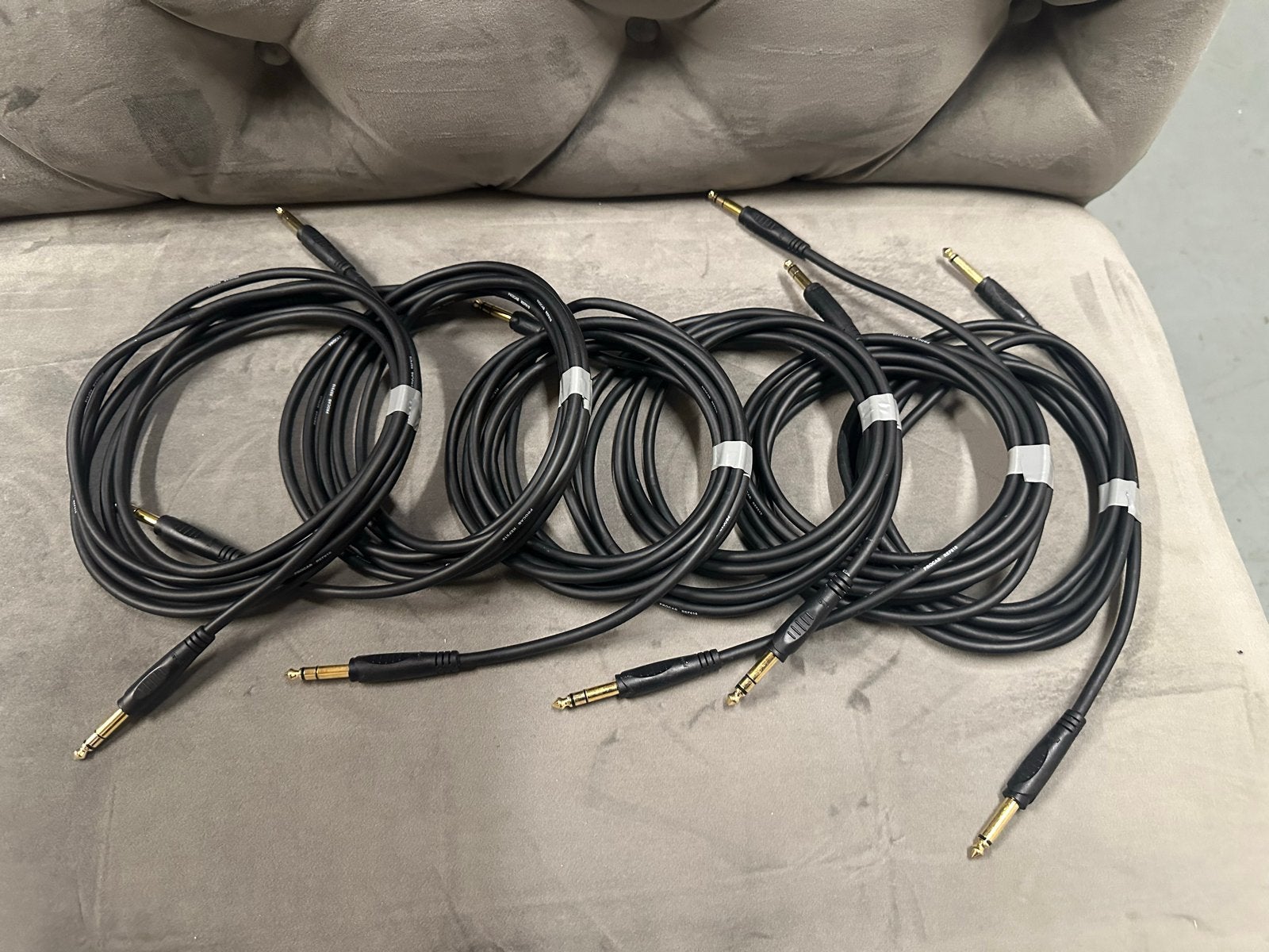 Set van 6 Jack-Jack audiokabels - 6.35mm TS, Muziek en Instrumenten, Ophalen, Gebruikt, Apparatuur