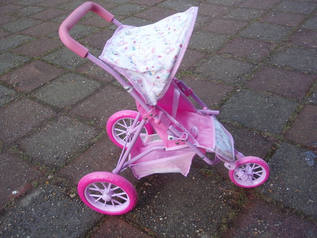 Driewiels roze Poppenwagen, Ophalen, Zo goed als nieuw, Overige typen
